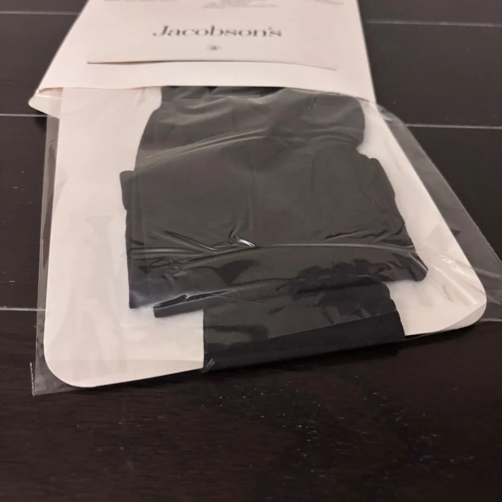 Jacobson's Vintage Black Illusion Stretch‎ Sheer Control Top Pantyhose Size C